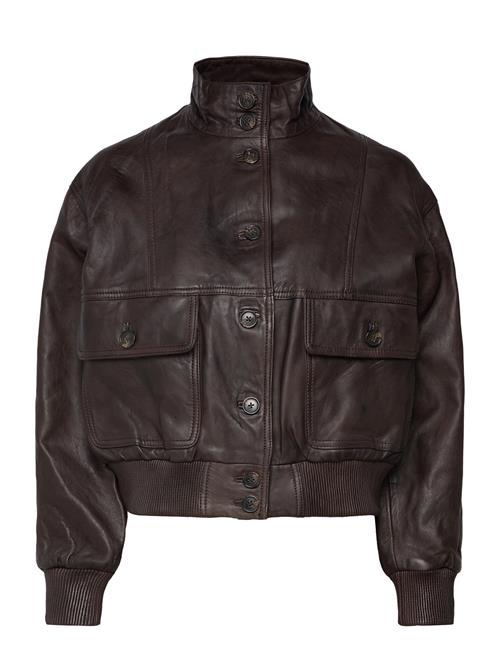 Mango | High-Neck Leather Biker Jacket | XL