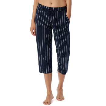 Schiesser Women Mix and Relax Pants Marine Stribet bomuld 48 Dame