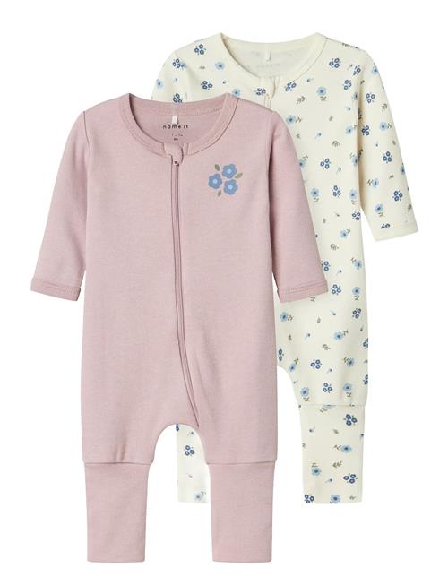name it | Nbfnightsuit 2P Zip Ff Jet Flower Noos | 104