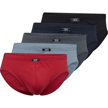 JBS 5P Organic Cotton Mini Slip Brief Sort/Rød økologisk bomuld Medium Herre