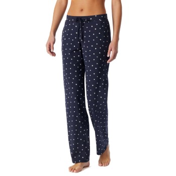 Schiesser Mix and Relax Long Cotton Pants Hvid/Marine bomuld 48 Dame