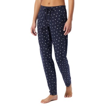 Schiesser Women Mix and Relax Cotton Pants Hvid/Marine bomuld 36 Dame