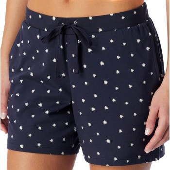 Schiesser Women Mix and Relax Cotton Shorts Hvid/Marine bomuld 44 Dame