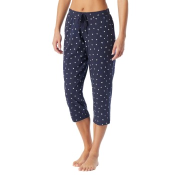 Schiesser Women Mix and Relax Pants Hvid/Marine bomuld 46 Dame