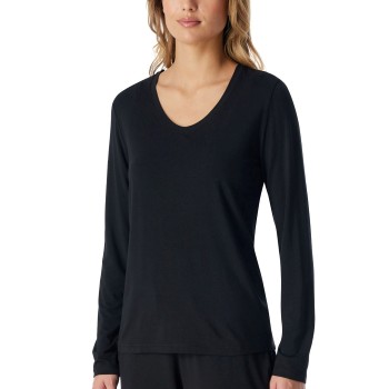 Schiesser Women Mix and Relax V-neck Long Sleeve Sort modal 42 Dame