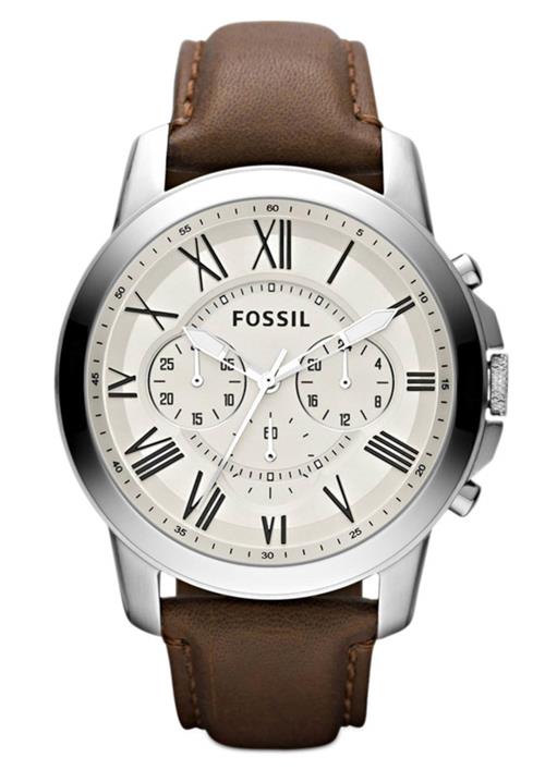 FOSSIL Analogt ur 'GRANT'  brun / sølv