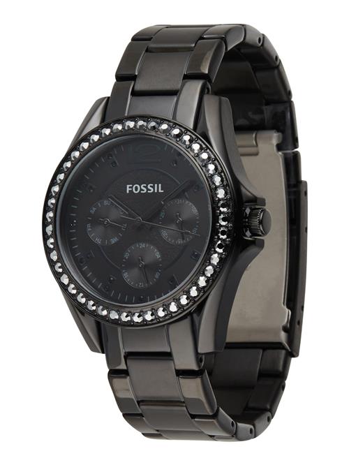 FOSSIL Analogt ur 'Riley'  sort / hvid