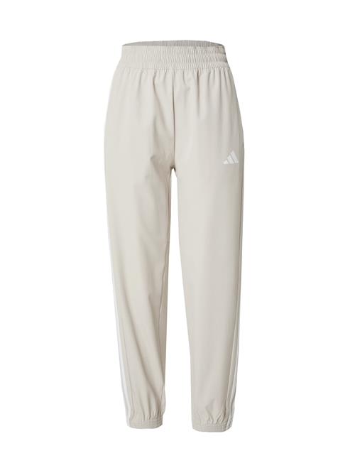 ADIDAS PERFORMANCE Sportsbukser 'Train Essentials 3-Stripes Woven'  beige / hvid