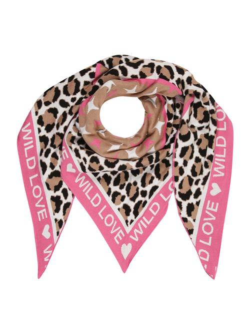 Zwillingsherz Tørklæde 'Leo Stern'  beige / lys pink / sort / hvid
