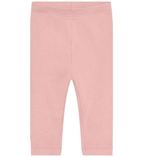 Minymo Leggings - Rib - Silver Pink