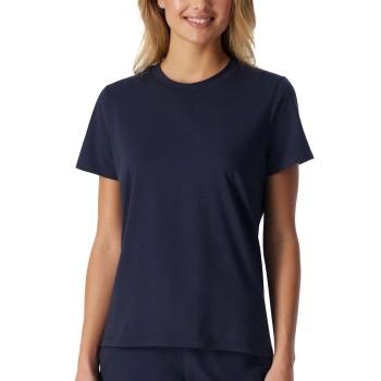 Schiesser Women Mix and Relax Cotton T-Shirt Mørkblå bomuld 36 Dame