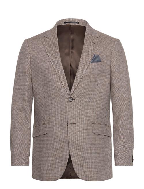 Lindbergh Black | Linen Blend Houndstooth Blazer | 46