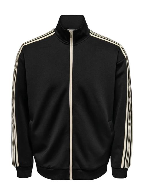 ONLY & SONS | Onsriber Rlx Ls Zip Stripe Track Sweat | XXL