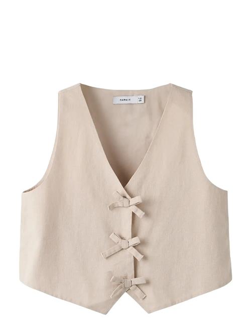 name it | Nkffalinnen Cropped Waistcoat | 158-164