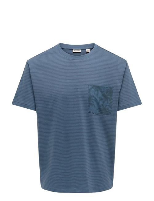 ONLY & SONS | Onsfred Stripe Life Rlx Leaf Ss Pckt Tee | L
