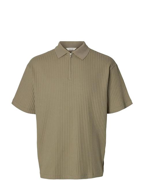 Selected | Slmrelaxsimon Ribbed Ss Zip Polo | XXL