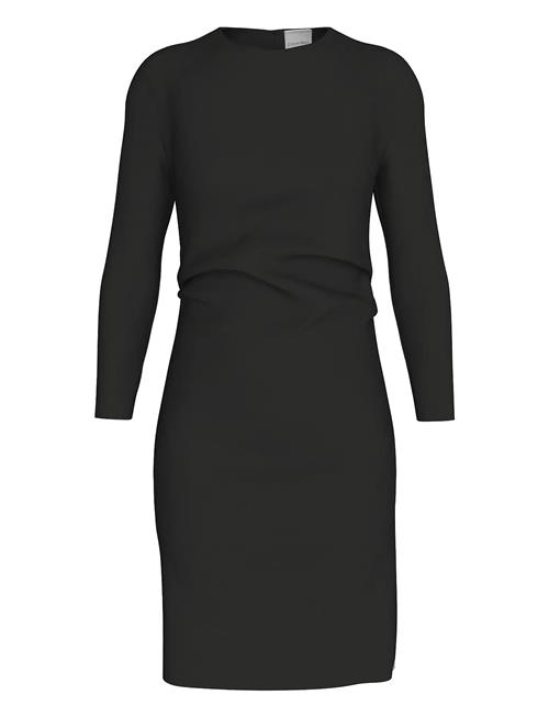Calvin Klein | Stretch Crepe Ls Gathered Dress | 38