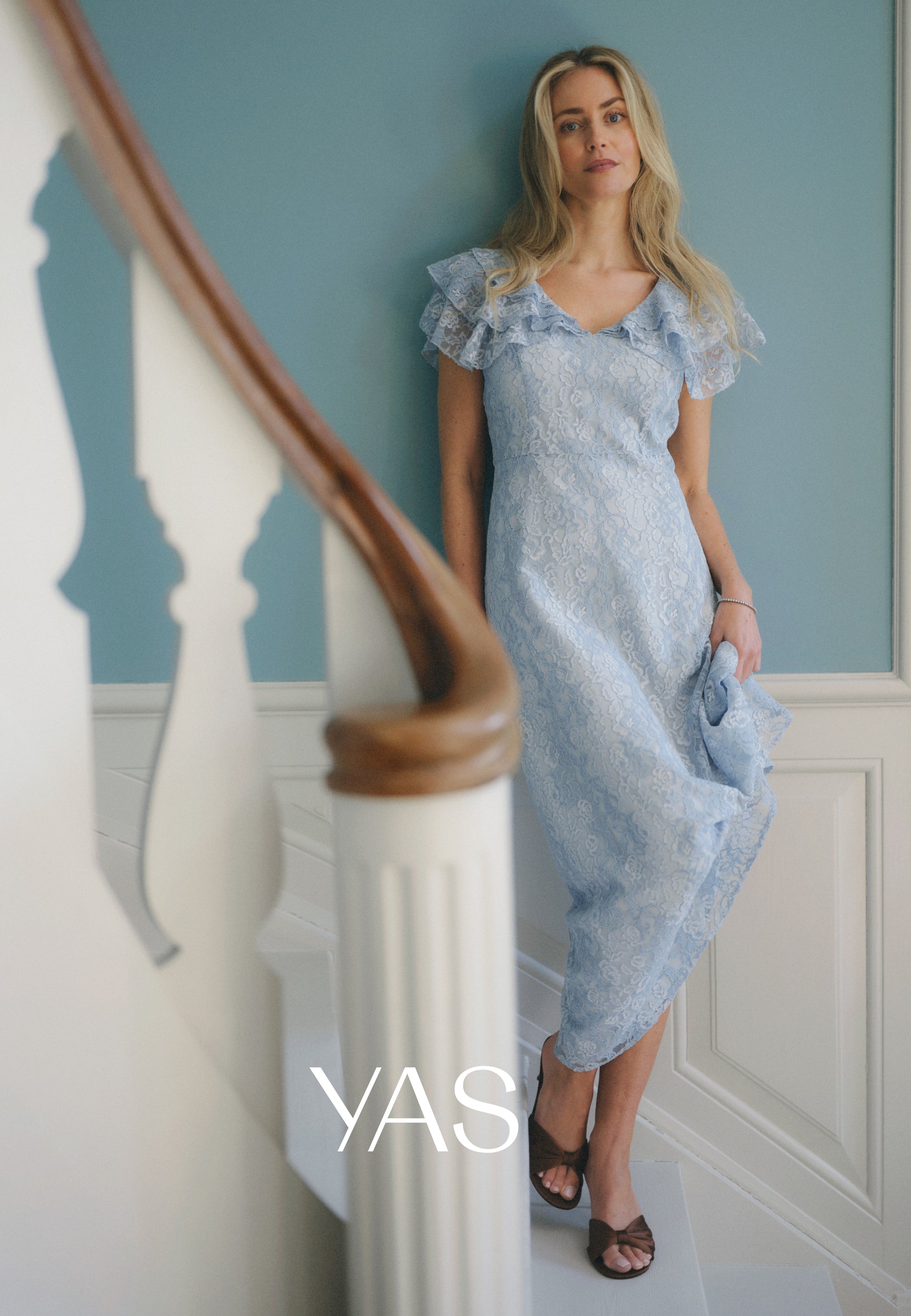 YAS Yaslovisa Ss Ankle Lace Dress