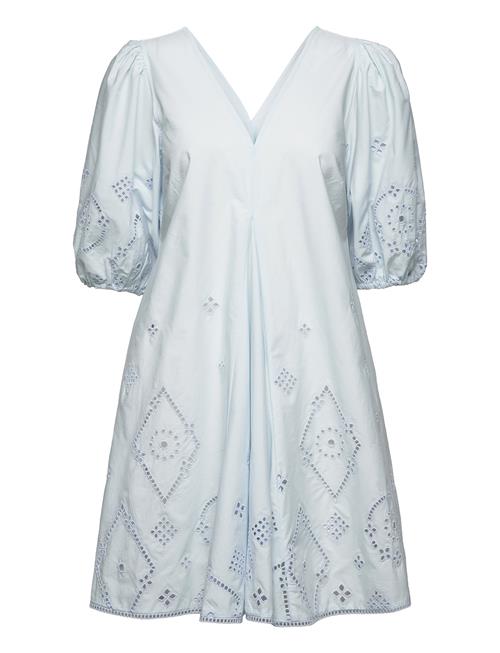 GANNI | Broderie Anglaise Puff Sleeve Mini Dress | 38