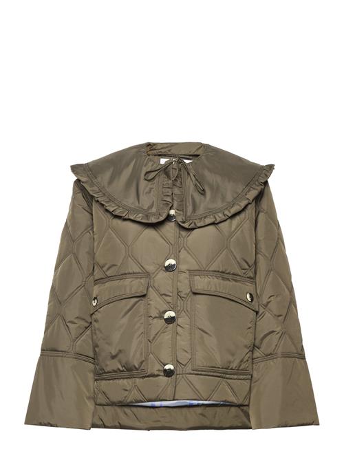 GANNI | Ripstop Quilt Frill Collar Jacket | 36