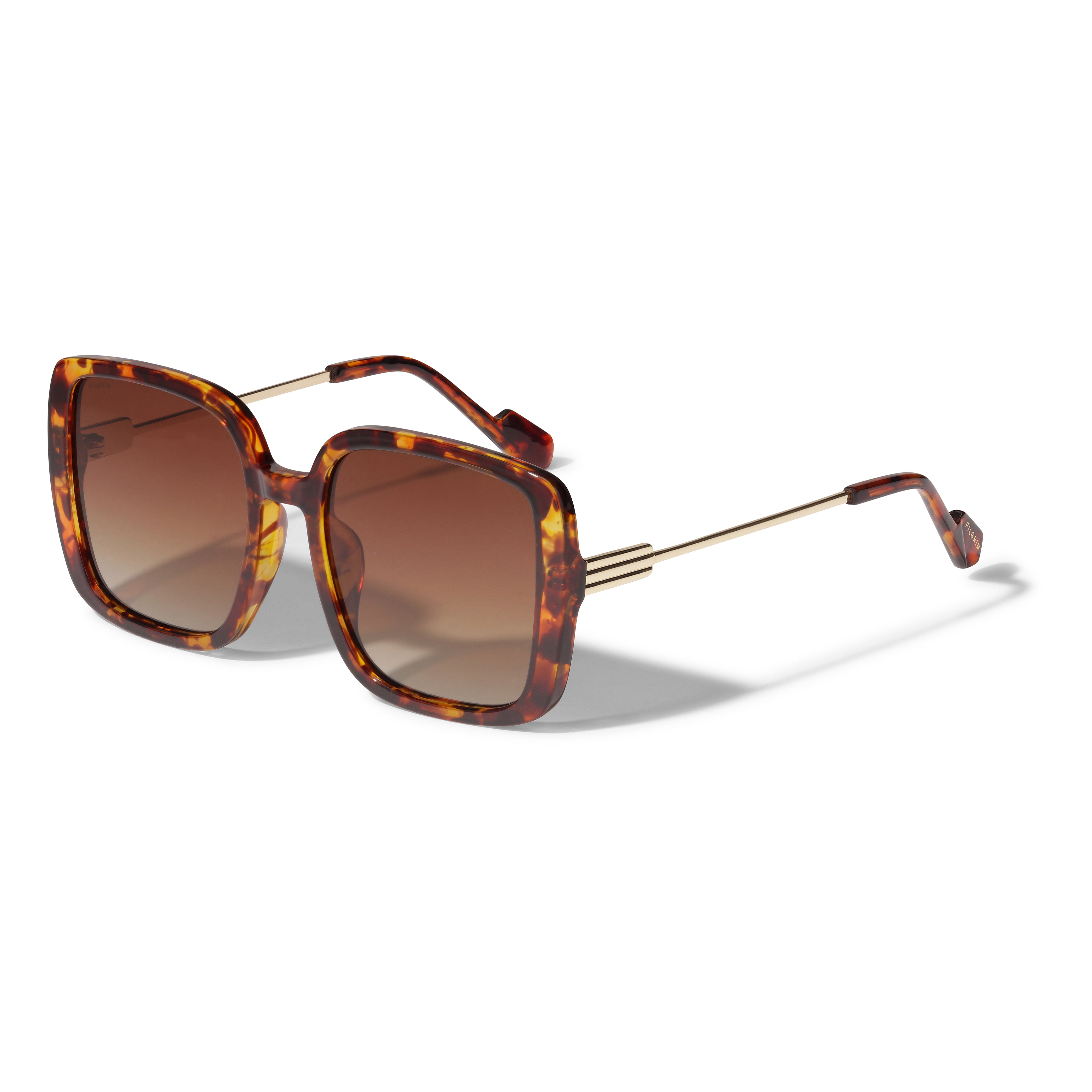 Pilgrim ALIET solbriller, tortoise brun/guld