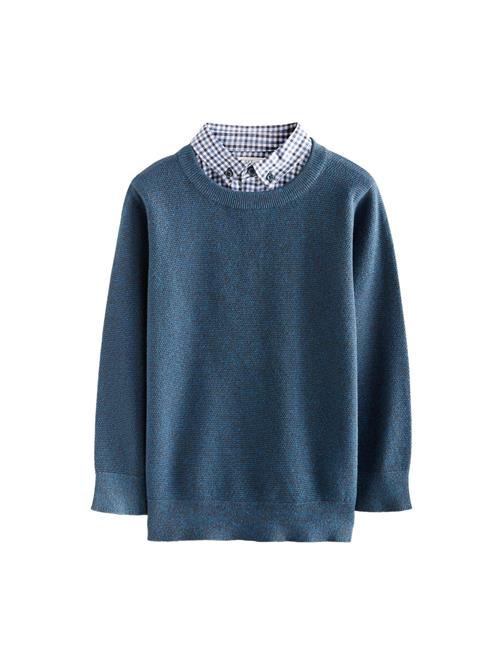 Next Pullover  navy / petroleum / hvid