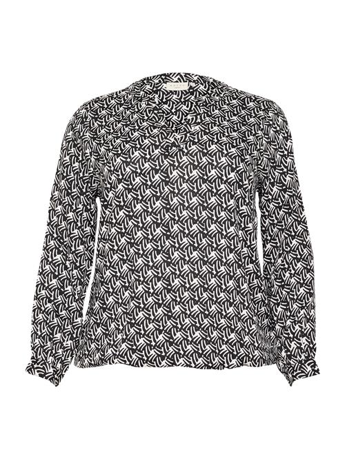 KAFFE CURVE Bluse 'KCDiana'  sort / offwhite