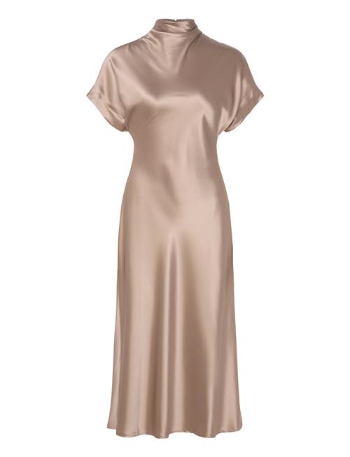 Malina | Alivia Short Sleeve Satin Midi Dress | L
