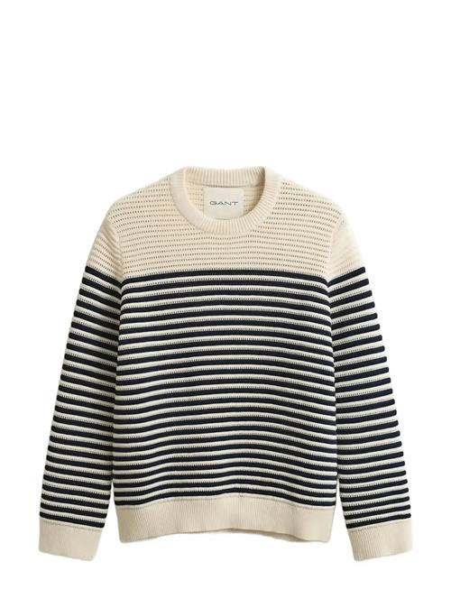 GANT | Textured Striped C-Neck | M