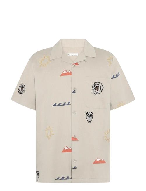 Knowledge Cotton Apparel | Relaxed Embroidery Short Sleeve Shi | XXL