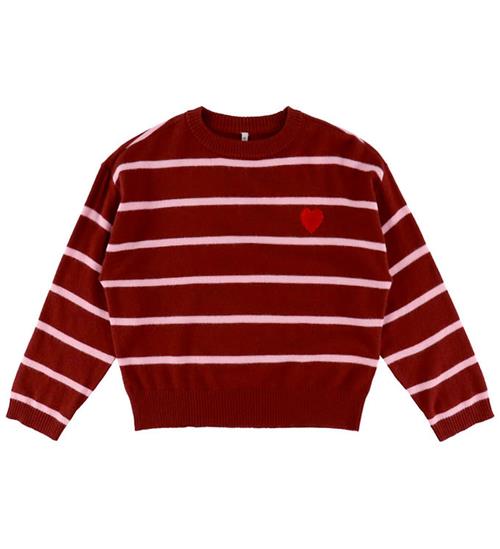 Kids Only Bluse - Strik - KoGamy - Cabernet/Sea Pink/Red Heart