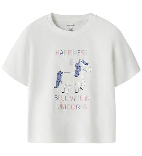 Name It T-shirt - NmfVelda - Bright White/Happiness