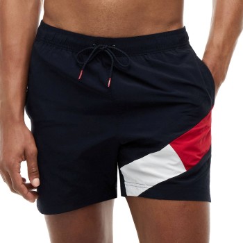 Tommy Hilfiger Badebukser Solid Flag Swim Shorts Mørkblå nylon Small Herre