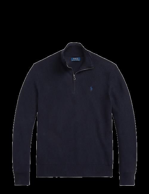 Polo Ralph Lauren | Mesh-Knit Cotton Quarter-Zip Sweater | XS