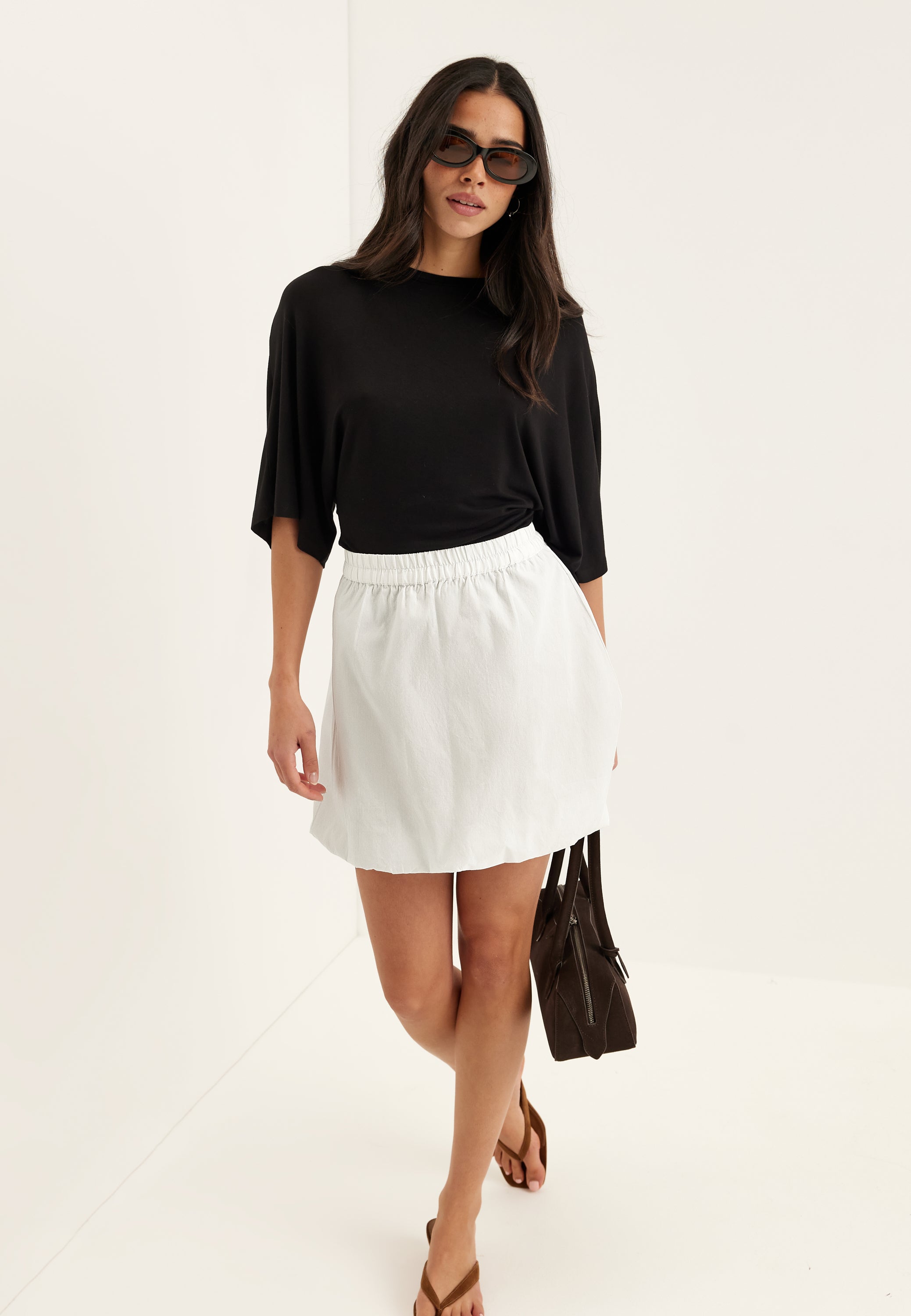 BUBBLEROOM Balloon Short Cotton Skirt