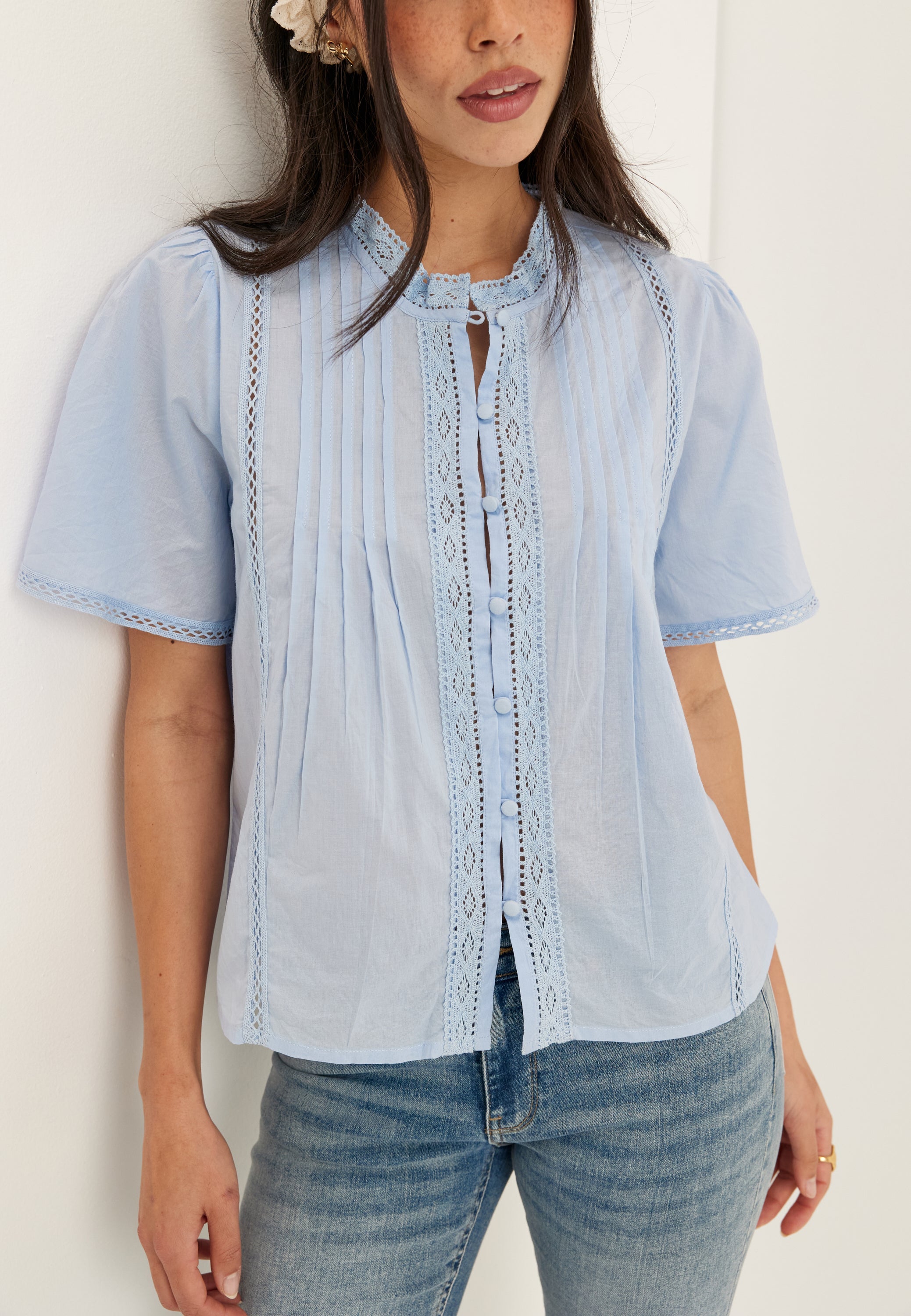 BUBBLEROOM Pleated Detail Blouse