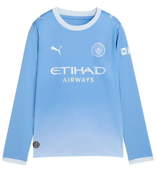 Puma Fodboldtrøje - Manchester City Home - Team Light Blue/Icy B