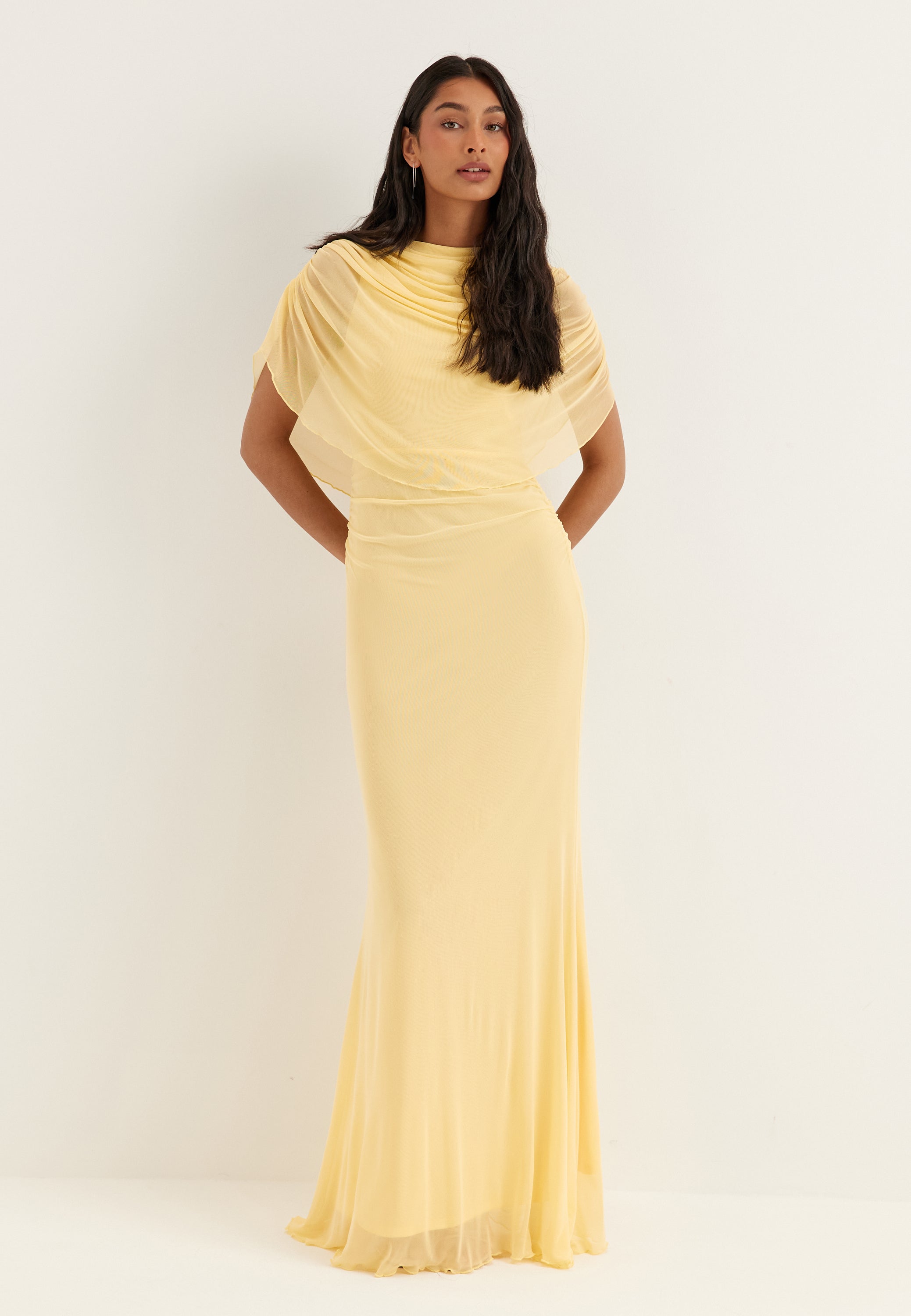 BUBBLEROOM OCCASION Cape Mesh Gown
