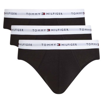 Tommy Hilfiger 3P Signature Cotton Logo Brief Sort/Hvid bomuld XX-Large Herre