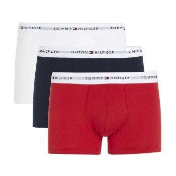 Tommy Hilfiger 3P Signature Essential Cotton Trunk Rød/Blå bomuld Large Herre