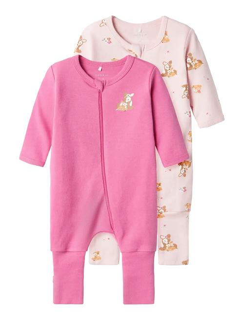name it | Nbfnightsuit 2P Zip Ff Rose Deer Noos | 98