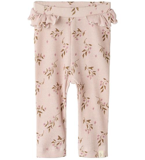 Lil Atelier Leggings - Rib - NbfGavo - Hushed Violet/Flowers