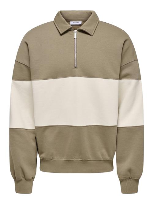 Only & Sons Sweatshirt 'Byron'  creme / oliven