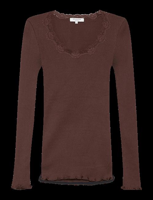 Rosemunde | Rwbabette Silk Ls U-Neck Lace T-Shi | S