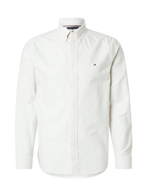 TOMMY HILFIGER Skjorte 'Regular Fit Stripe'  beige / hvid