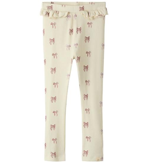 Lil Atelier Leggings - NmfGavo - Rib - Noos - Turtledove/Bow