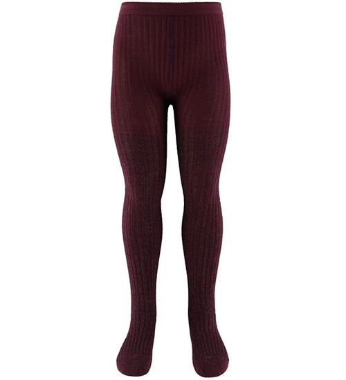 Molo Strømpebukser - Glitter Rib - Forestberry