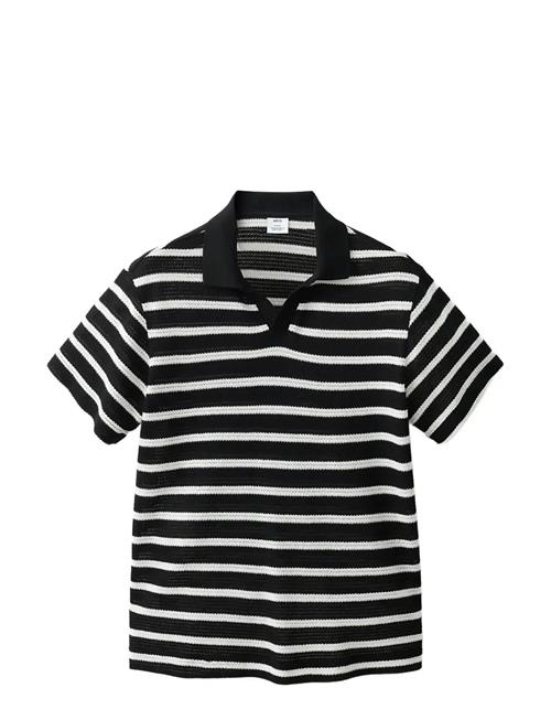 Mango | Striped Braided Knit Polo Shirt | S