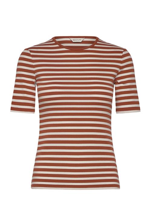 Gant | Slim Striped 1X1 Ribbed Ss T-Shirt | S