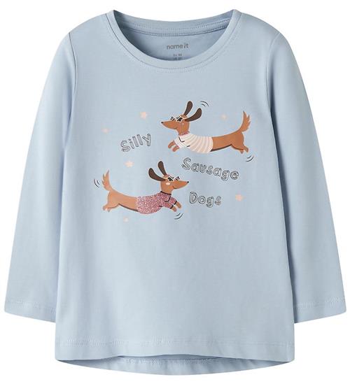 Name It Bluse - NmfVix - Subdued Blue/Sausage Dogs